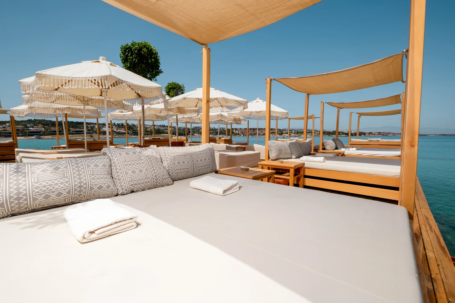Stage On The Beach — Shaded waterfront seating