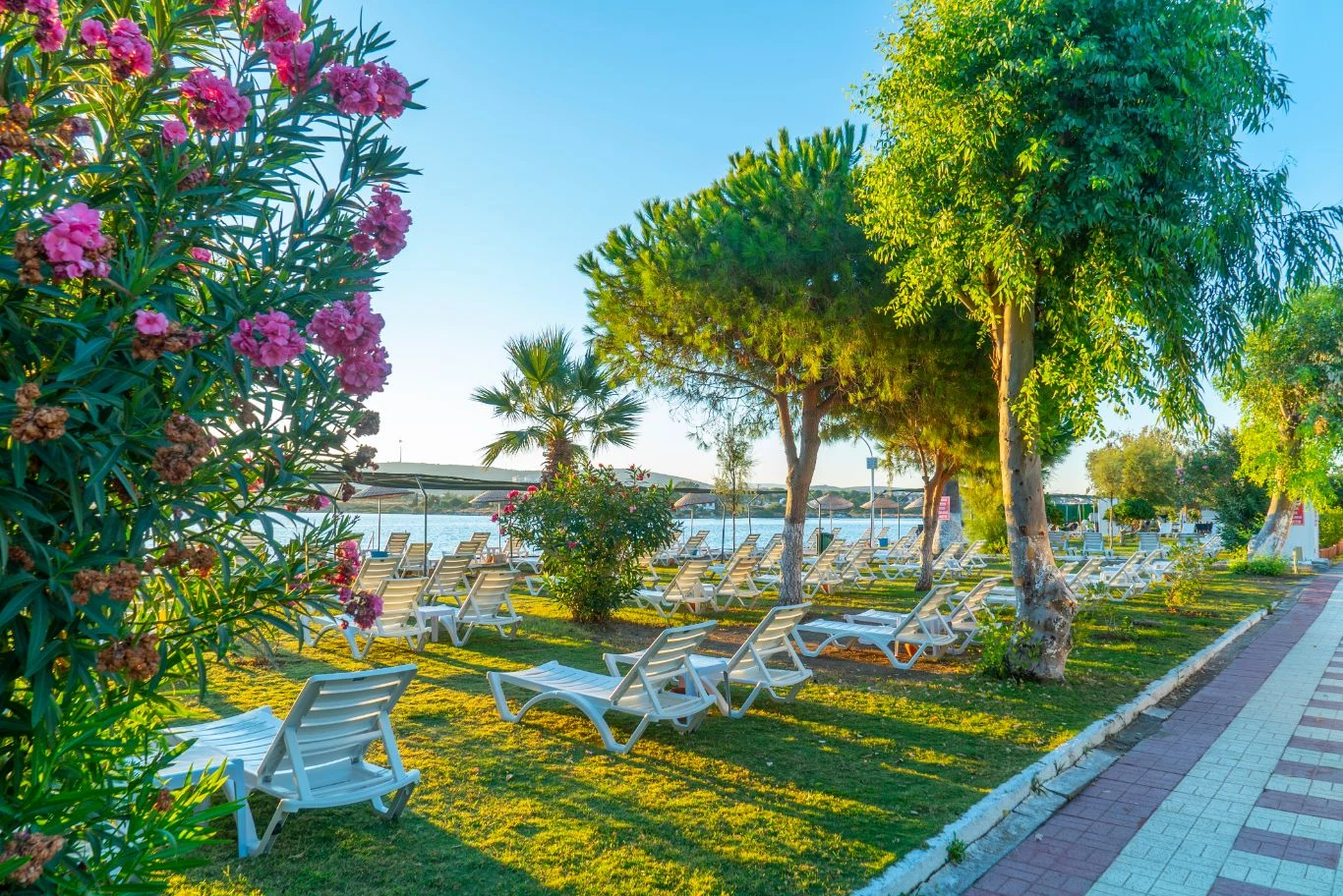 Şifne Termal — Günübirlik Havuz — Garden seating and relaxation area