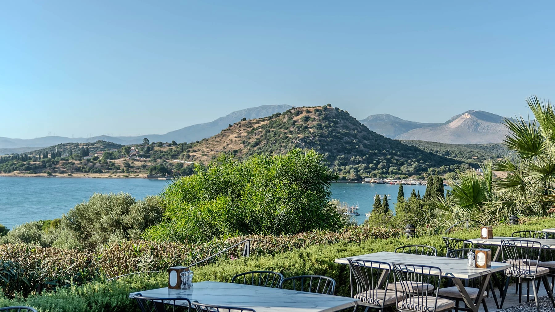 Sunset Bar — Akay Garden — Tables facing Ildır bay