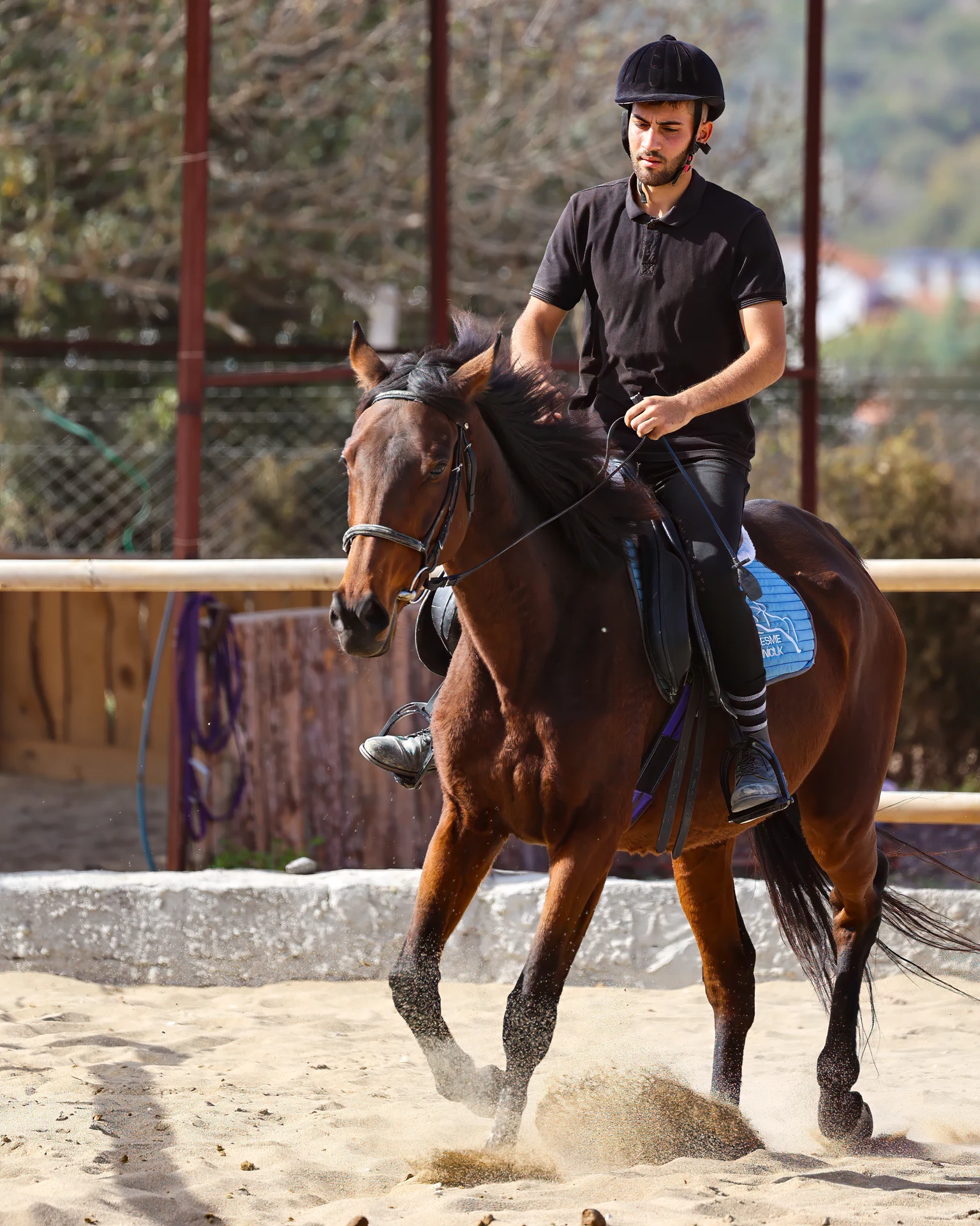 Çeşme Binicilik Kulübü — Riding in the outdoor arena